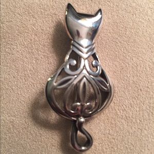 Sterling Jewelry - Beautiful Open Work Sterling Cat Pin Sterling Jewelry - Beautiful Open Work Sterling Cat Pin